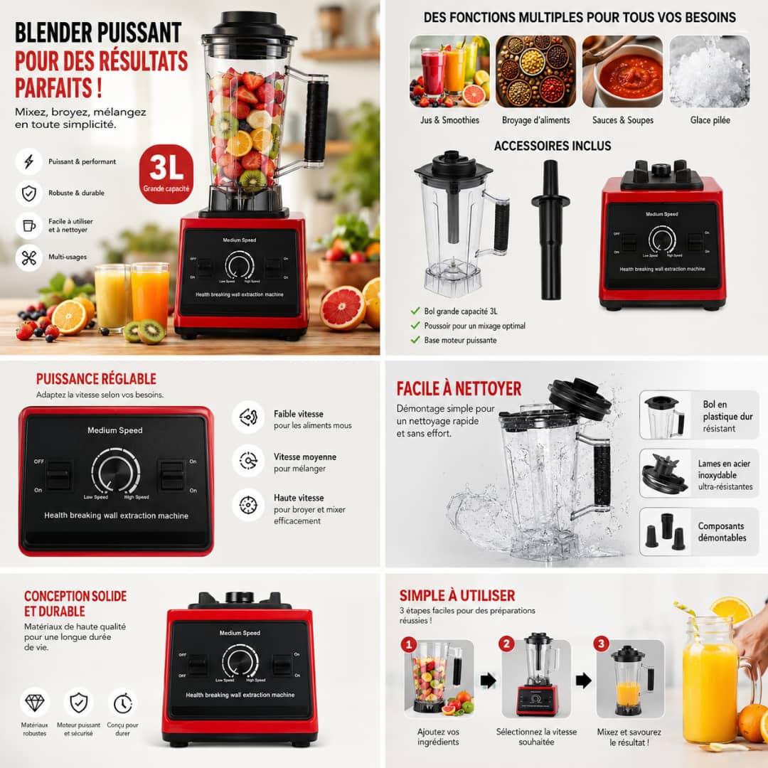 Mixeur SC-9880 – 3 Litres