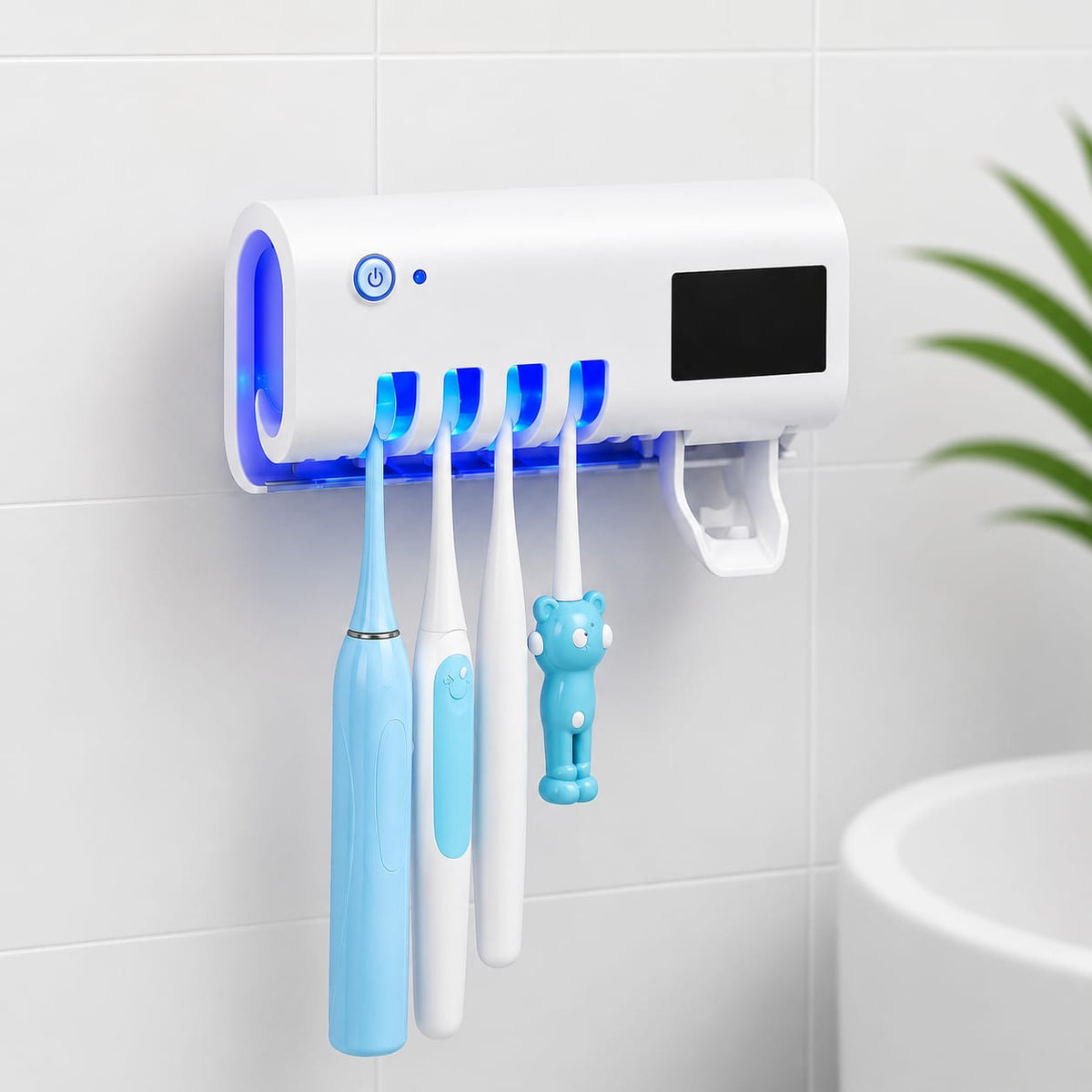 Stérilisateur et distributeur de dentifrices 3 en 1