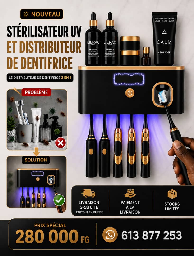 Stérilisateur et distributeur de dentifrices 3 en 1