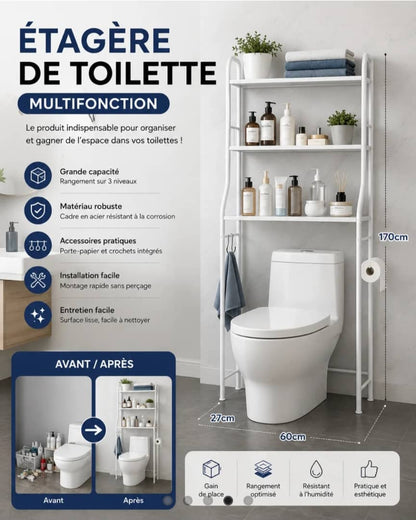Étagère de rangement pour salle de bain